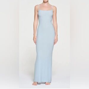 SKIMS Fits Everyone Long Slip Dress Celeste blue size medium